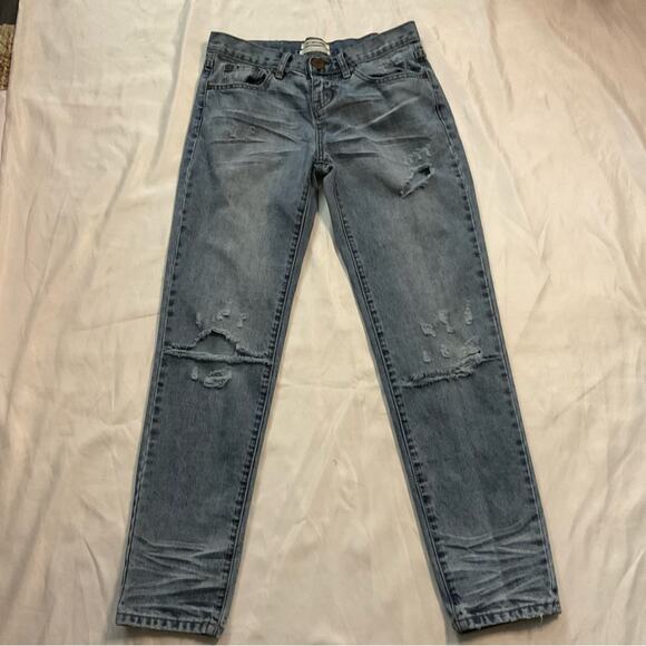 ONE X One Teaspoon Awesome Baggies Medium Rise Jeans 24 Y2K Casual Distressed - Picture 2 of 12